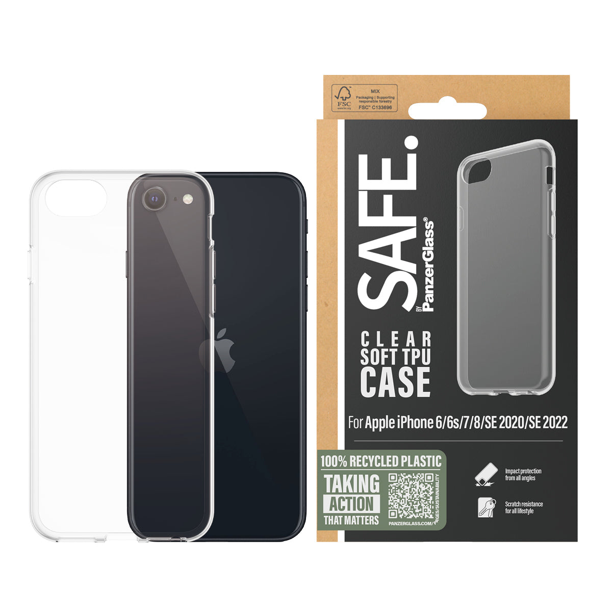 PanzerGlass SAFE. by ® ClearCase iPhone 6 | 6s | 7 | 8 | SE (2020, 2022)