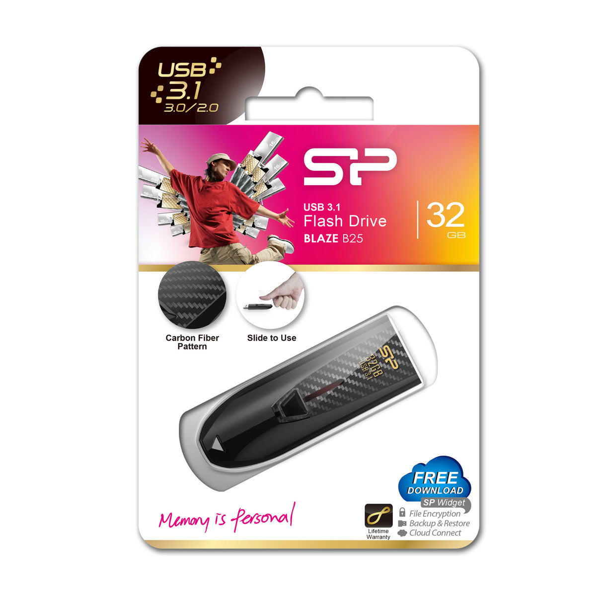 Silicon Power Blaze B25 USB-nøgle 32 GB USB Type-A 3.2 Gen 1 (3.1 Gen 1) Sort