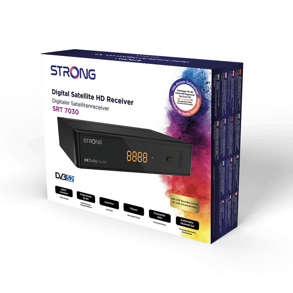 Strong SRT 7030 TV set-top boks Satellit HD Sort
