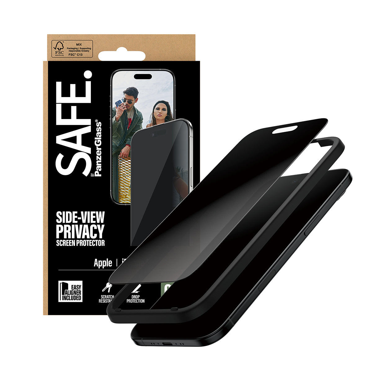 PanzerGlass SAFE. by ® Privacy Skærmbeskyttelse iPhone Air | Ultra-Wide Fit m. EasyAligner
