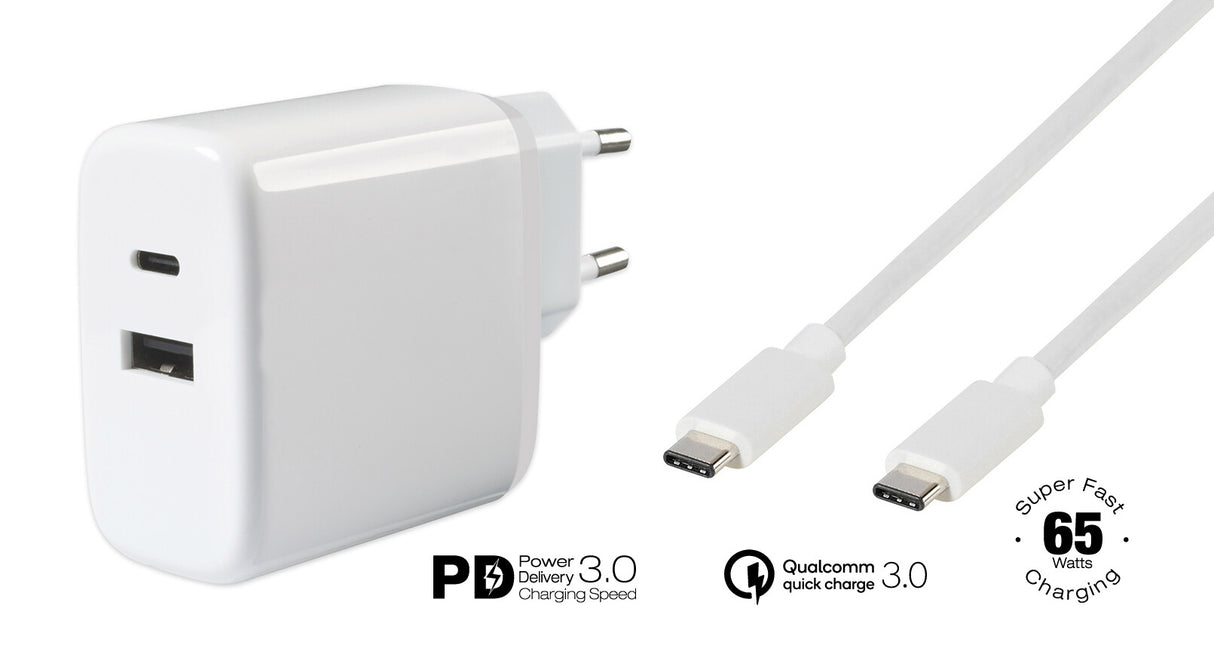 Vivanco Super Fast Dual Charger Set Universel Hvid Vekselstrøm Indendørs