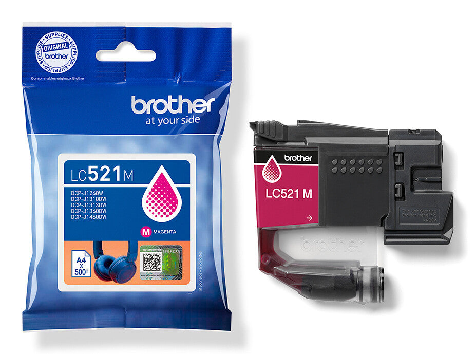 Brother LC521M blækpatron 1 stk Original Magenta