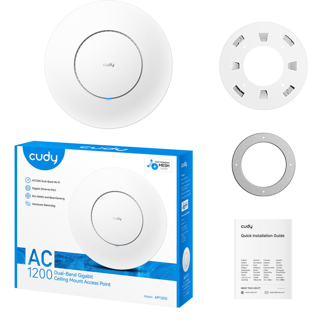 Cudy AC1300 1167 Mbit/s Hvid Strøm over Ethernet (PoE)