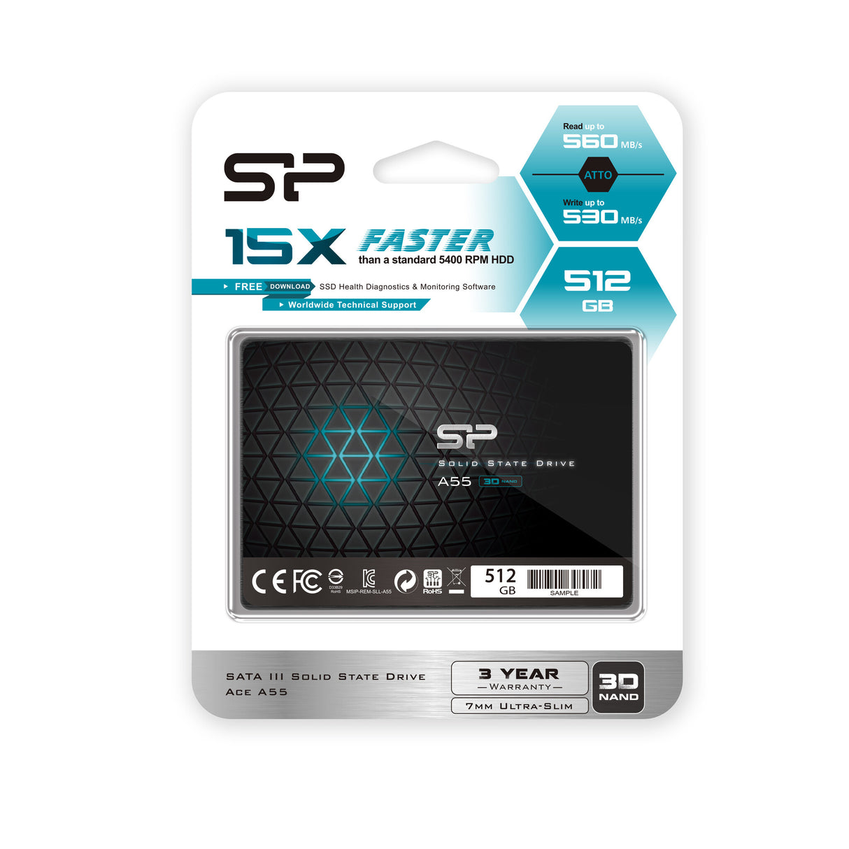 Silicon Power Ace A55 512 GB 2.5" Serial ATA III 3D TLC