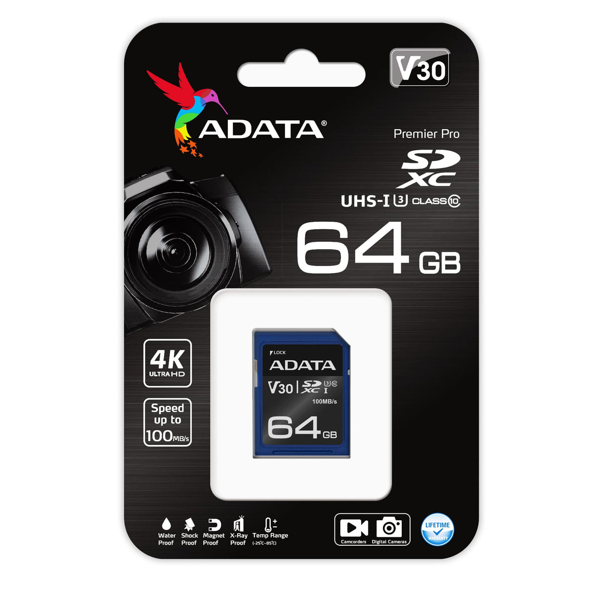 ADATA ASDX64GUI3V30S-R hukommelseskort 64 GB SDXC UHS-I Klasse 10