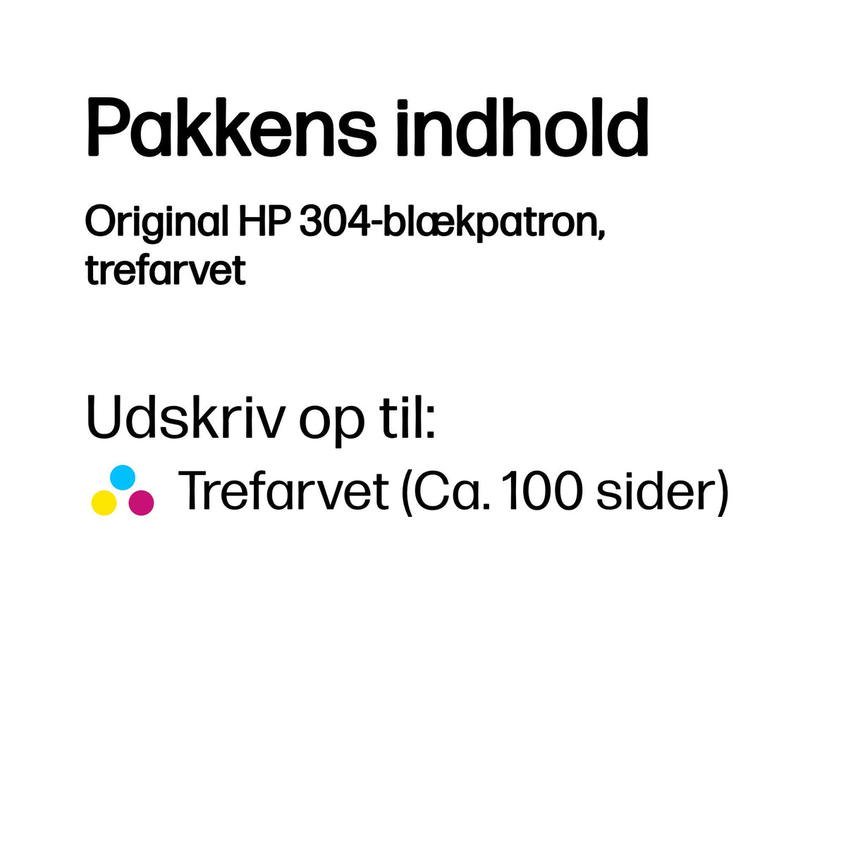 HP 304 Farve (cyan, magenta, gul) 100 sider Blæk N9K05AE
