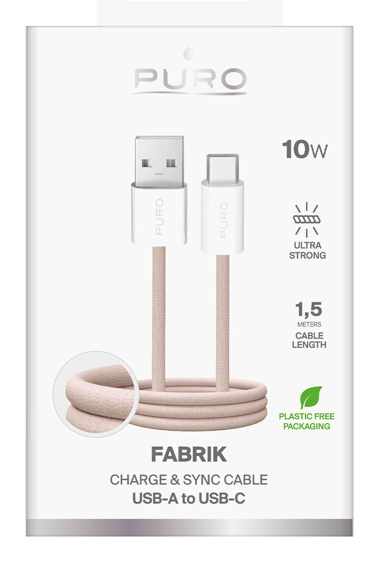 PURO PUCAC10WFABK415MTBEG USB-kabel USB 2.0 1,5 m USB A USB C Beige