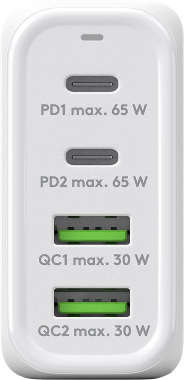 Goobay 4-ports USB GaN Oplader 65W PD Hvid