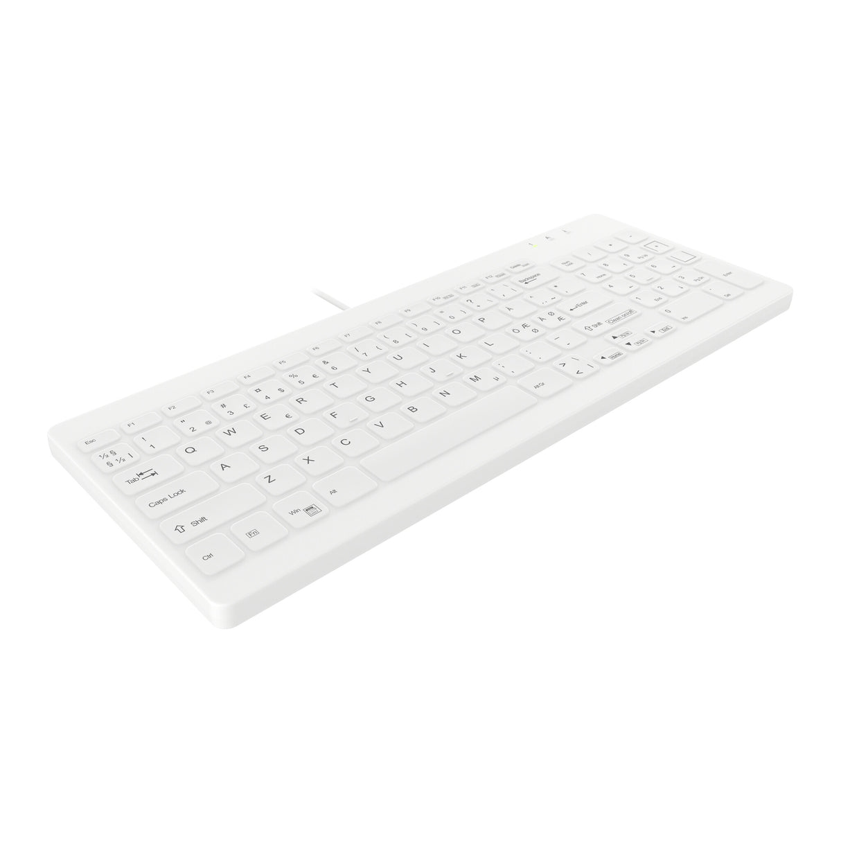 Contour Design Active Key Contour QuickClean medicinsk tastatur med aftageligt cover, kompakt, kablet, hvid, PN C7012
