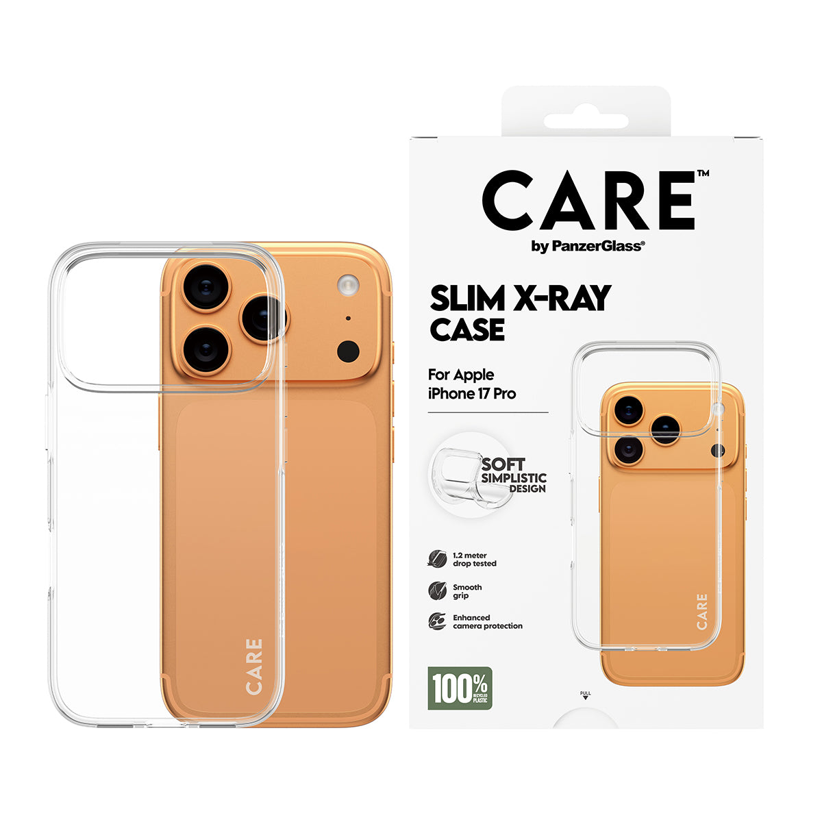 CARE by PanzerGlass Fashionable Case Transparent X-Ray Soft Basic iPhone 17 Pro