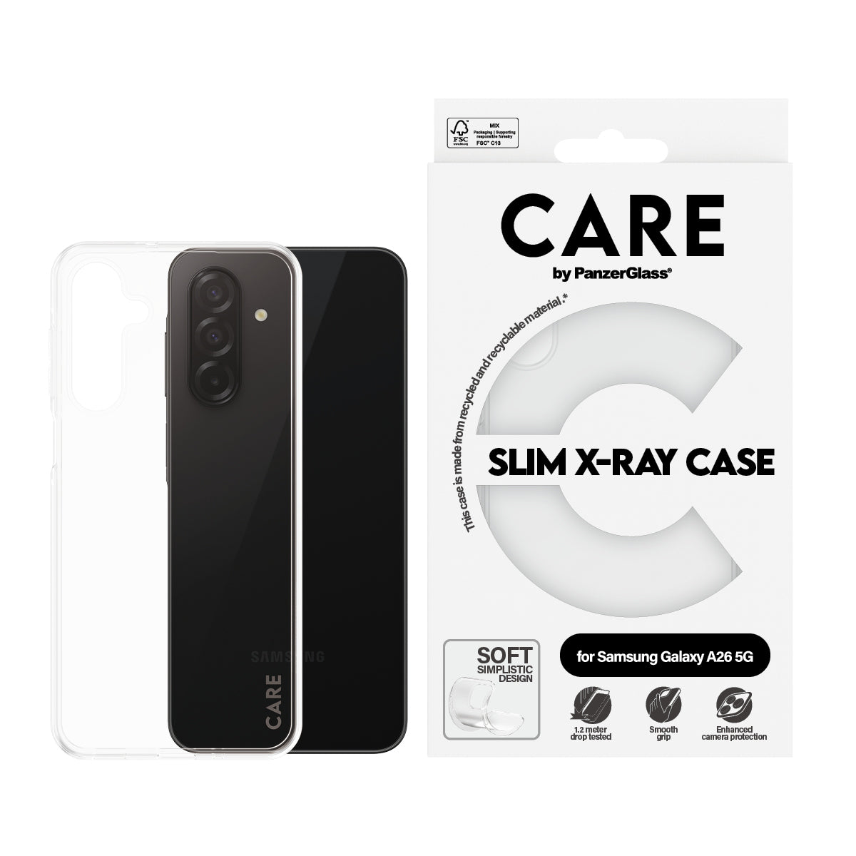 CARE by PanzerGlass Fashionable Case Transparent X-Ray Soft Basic Samsung Galaxy A26 5G