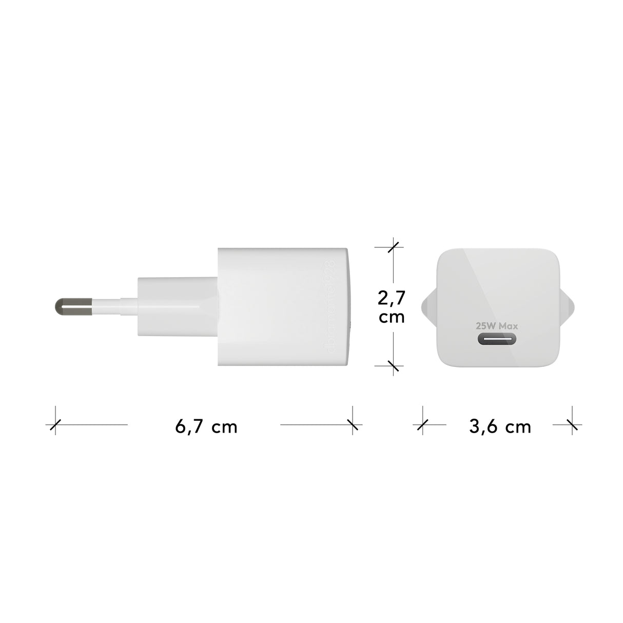 Dbramante Re-charge - Wall Charger GaN - USB-C 25W EU - White