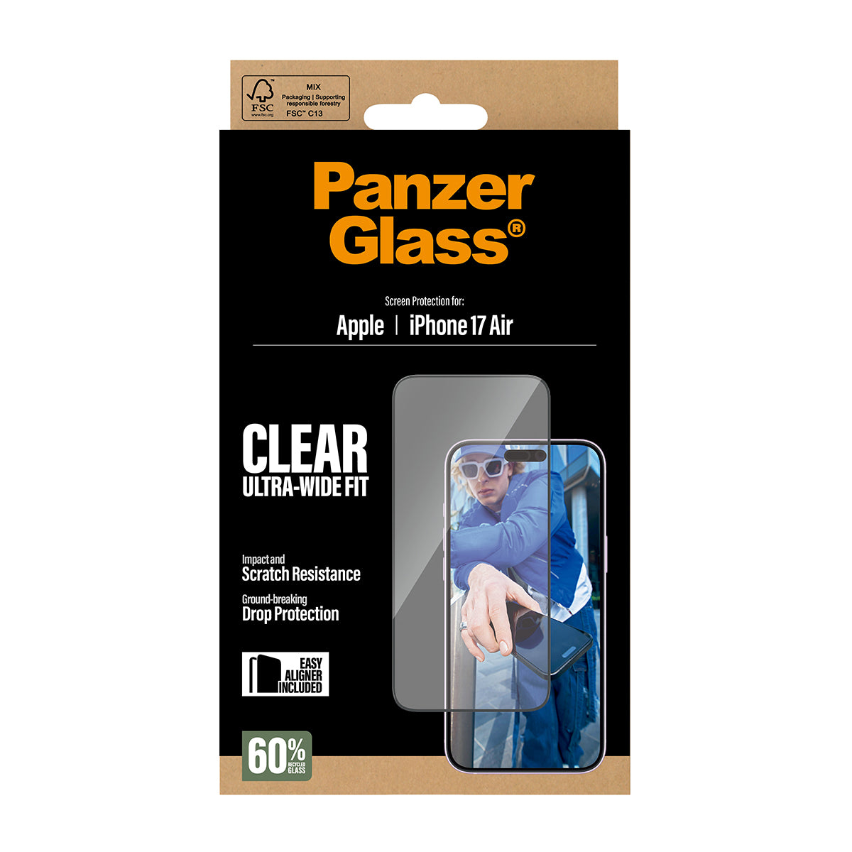 PanzerGlass Screen Protector iPhone Air | Ultra-Wide Fit w. EasyAligner
