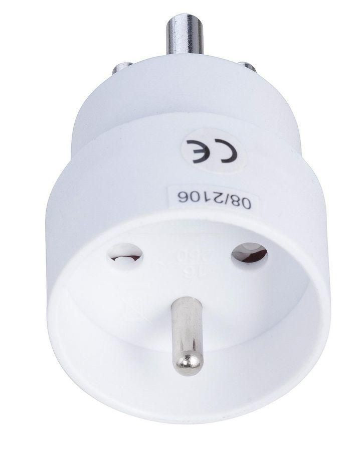 E-LINE Adapter fra DK m/j til Schuko hvid