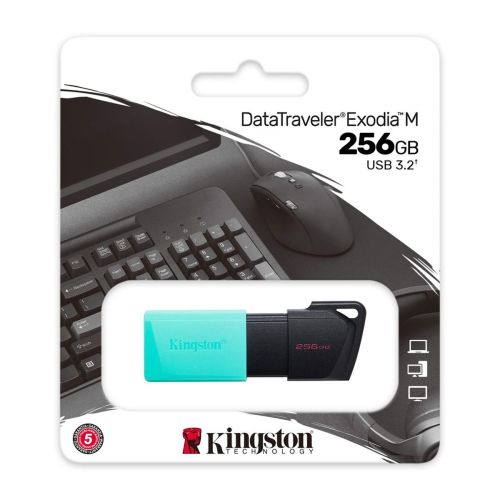 Kingston Pendrive 256GB DataTraveler Exodia M USB 3.2 Sort/ Teal EU (DTX/256GB)