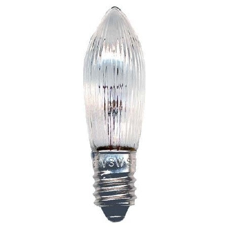 Bølgelys 13,5x45mm E10 12V 3W strøm br. - Lysformet lampe 3W 12V E10 klar 57187 (VE3)