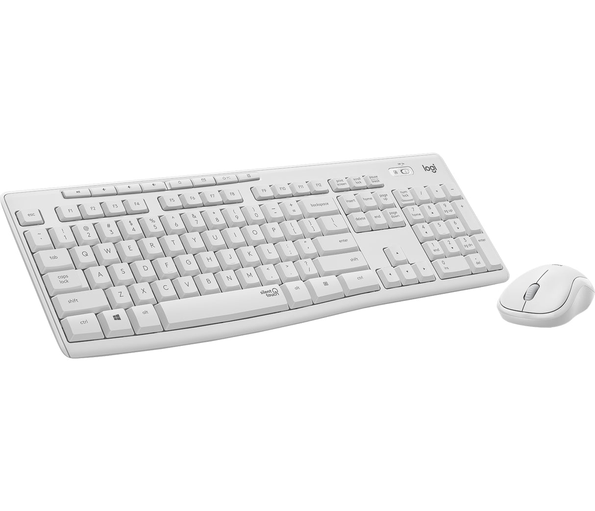 Logitech MK295 Silent Wireless Combo - Off White - Tastatur & Mus sæt - Nordisk - Hvid
