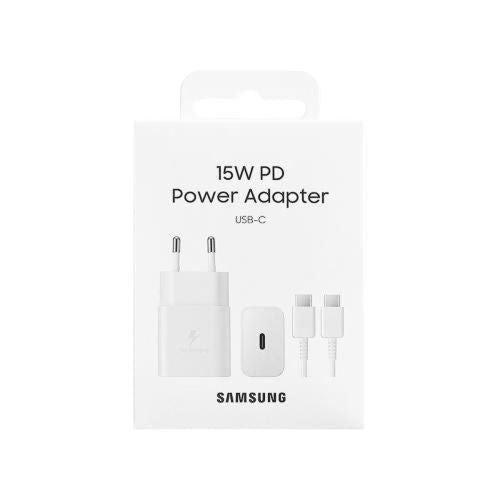 Samsung Travel Charger 15W EP-T1510X med Type-C til Type-C kabel (1m) Hvid EU (EP-T1510XWEGEU)