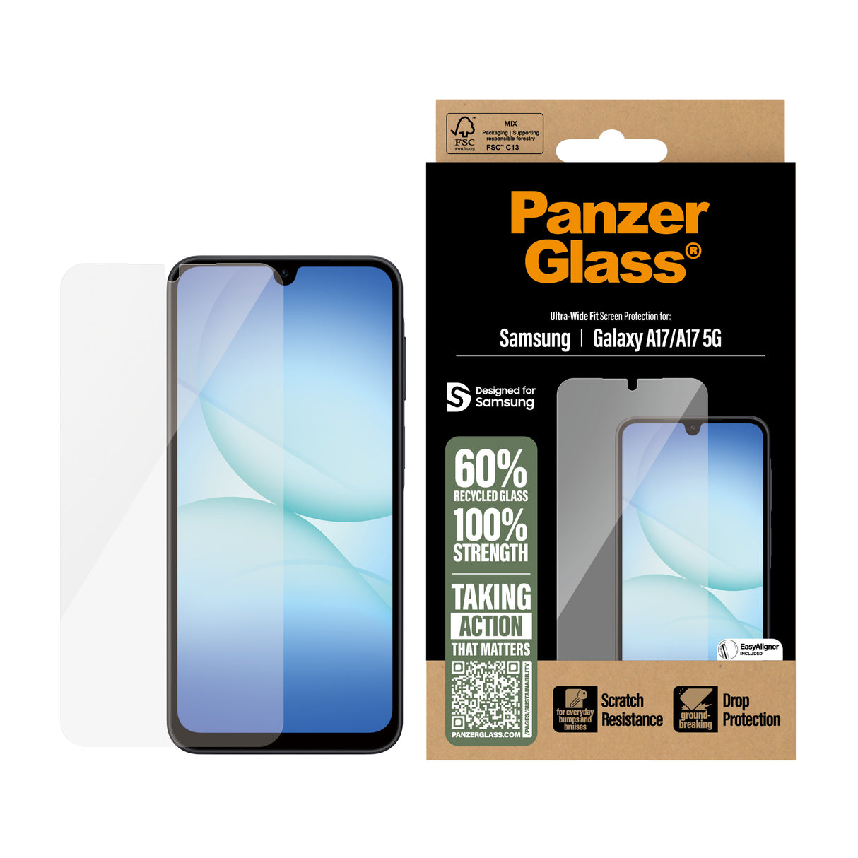 PanzerGlass Screen Protector Samsung Galaxy A17 & A17 5G - Ultra-Wide Fit