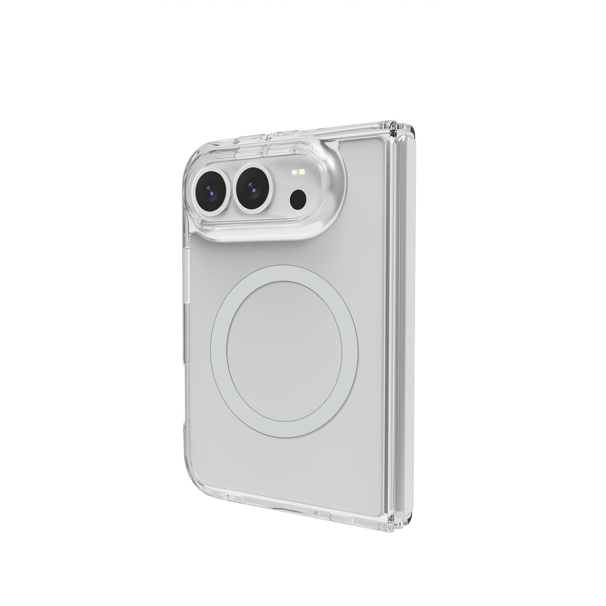 Celly Gelskin Mag Transparent cover with Silver magsafe ring for iPhone Duo