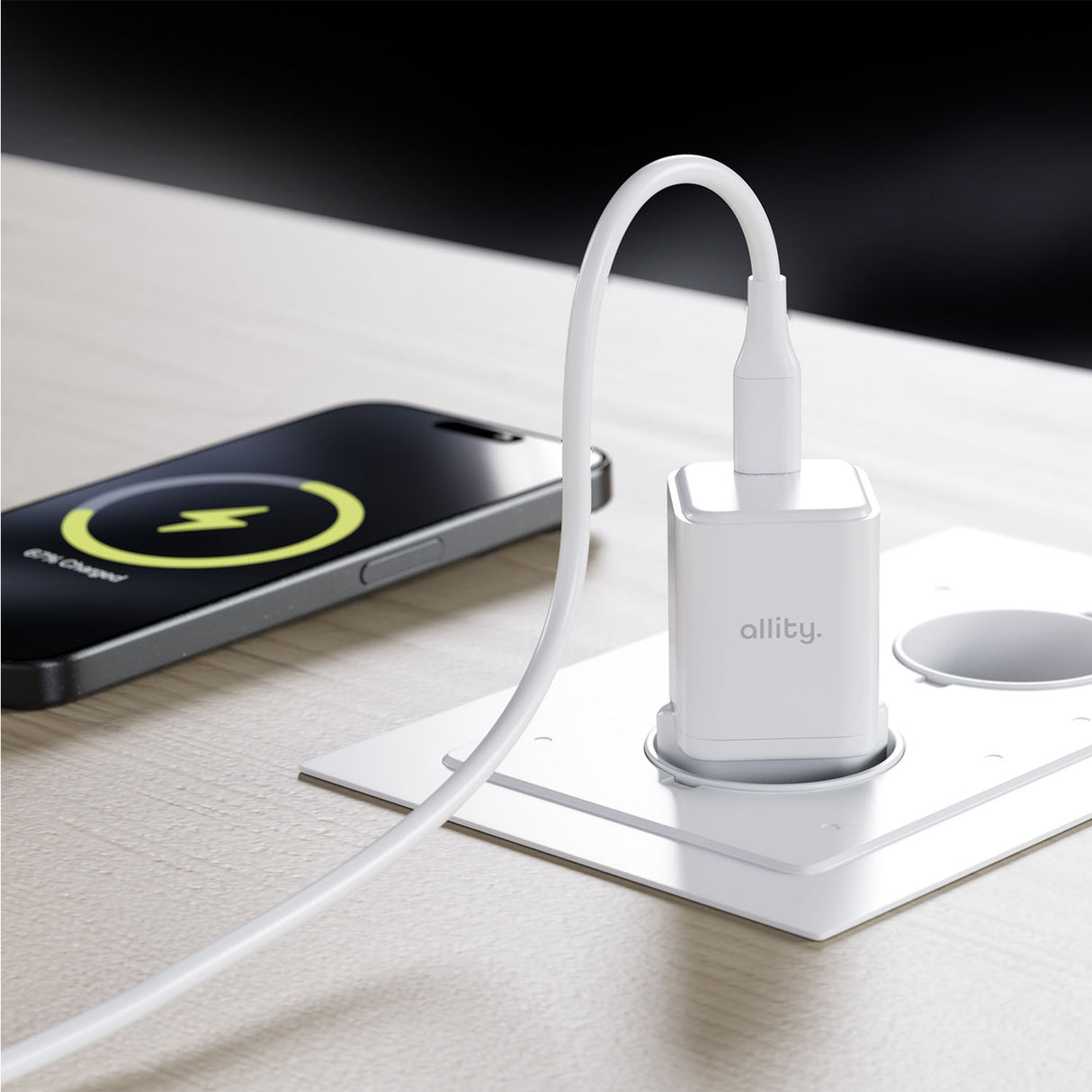 Allity wall charger GaN PD QC ATC-01-20WC 1x USB-C 20W white