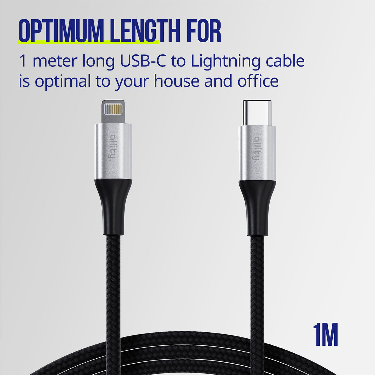 Allity cable AUC-01 USB-C - Lightning 1.0 m 27W black