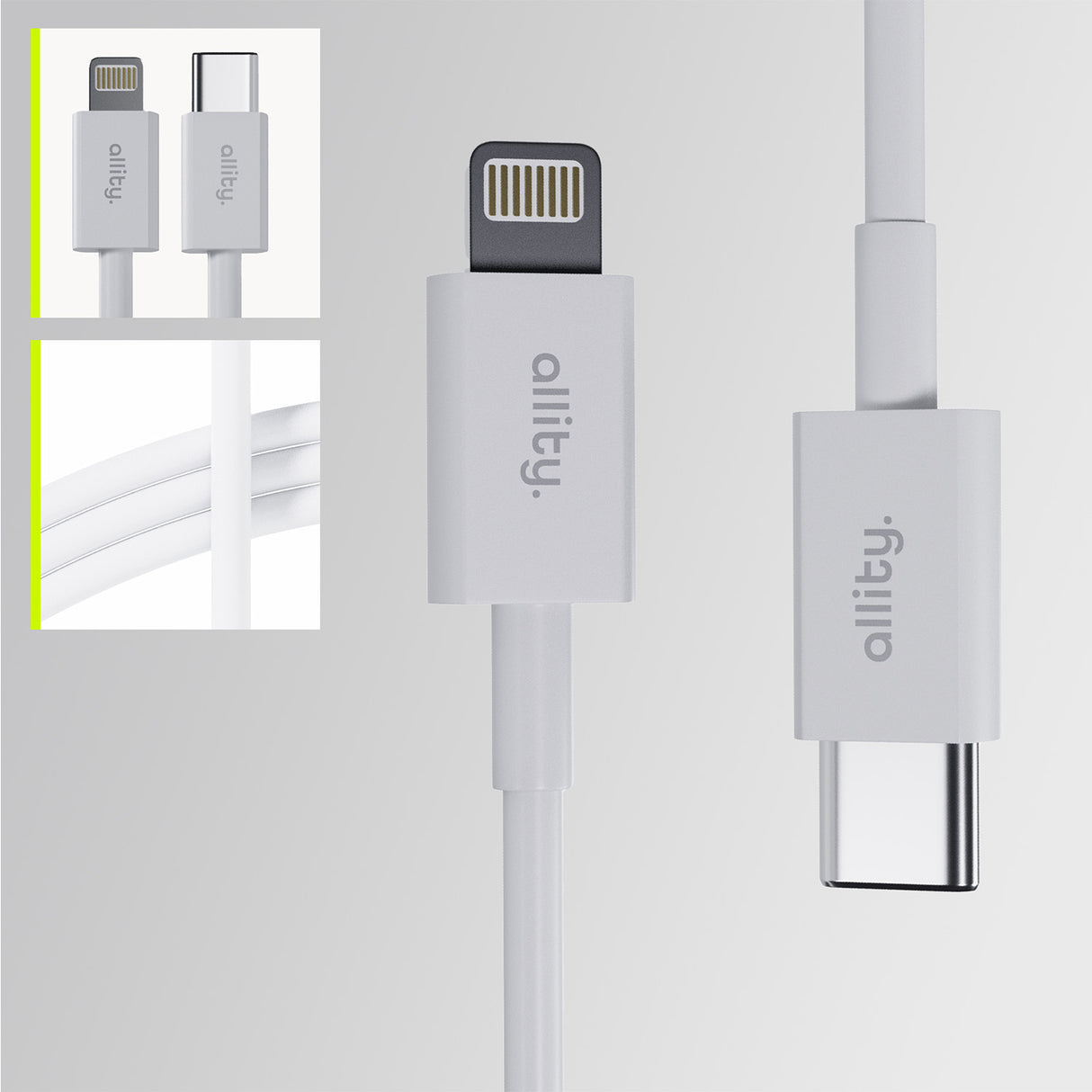 Allity cable AUC-03 USB-C - Lightning 1.0 m 27W white