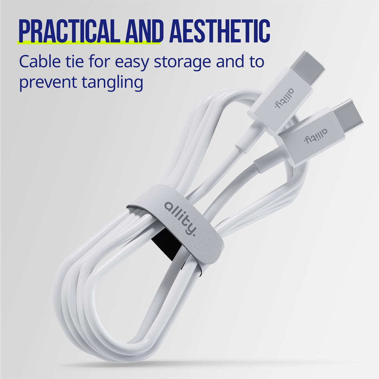 Allity cable AUC-03 USB-C - USB-C 2.0 m 100W white