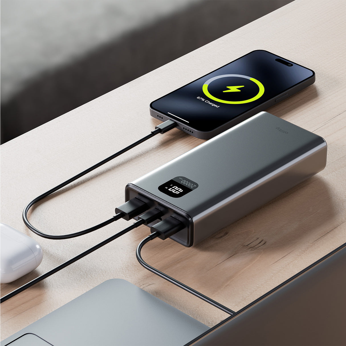 Allity power bank APB-100 PD QC 22.5W 20000 mAh gray