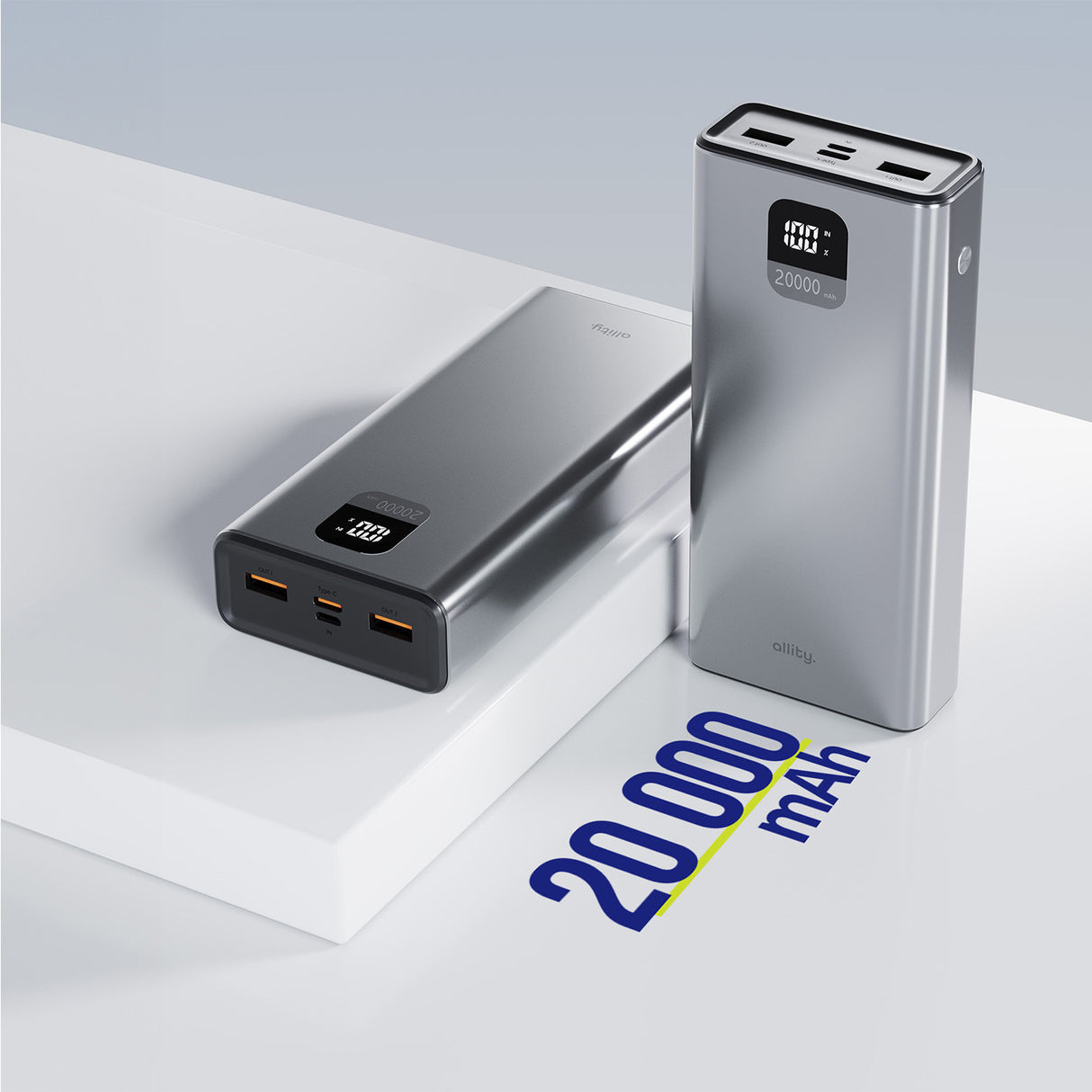 Allity power bank APB-100 PD QC 22.5W 20000 mAh gray