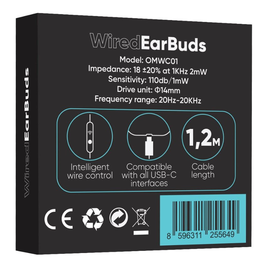 OBAL:ME Wired Earphones USB-C Black