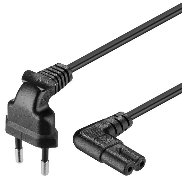 EURO NETLEDNING M/8-TALS STIK, VINKEL, SORT 1,5M