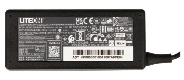 AC-ADAPTER, 65W, 19V, 1.1X3.0X7.7