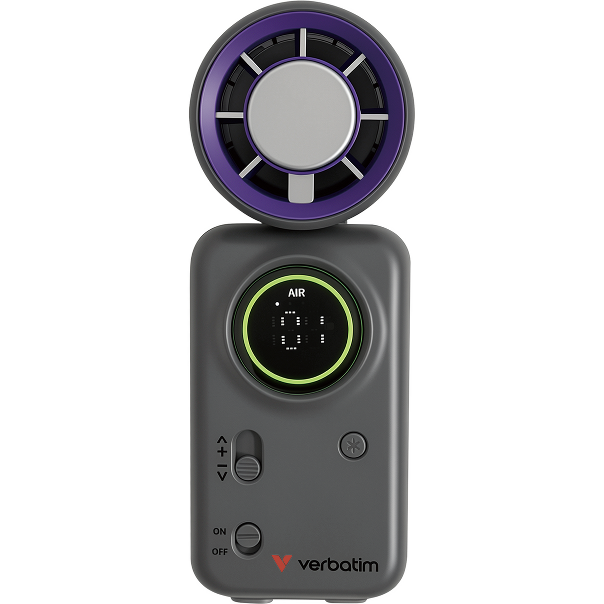 Verbatim Cool 'n' Go Ice Touch Mini Handheld Fan Grey/Purple