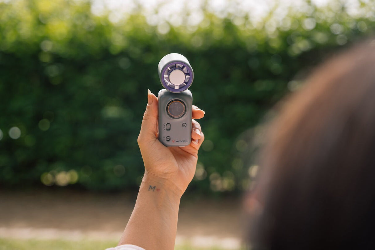 Verbatim Cool 'n' Go Ice Touch Mini Handheld Fan Grey/Purple