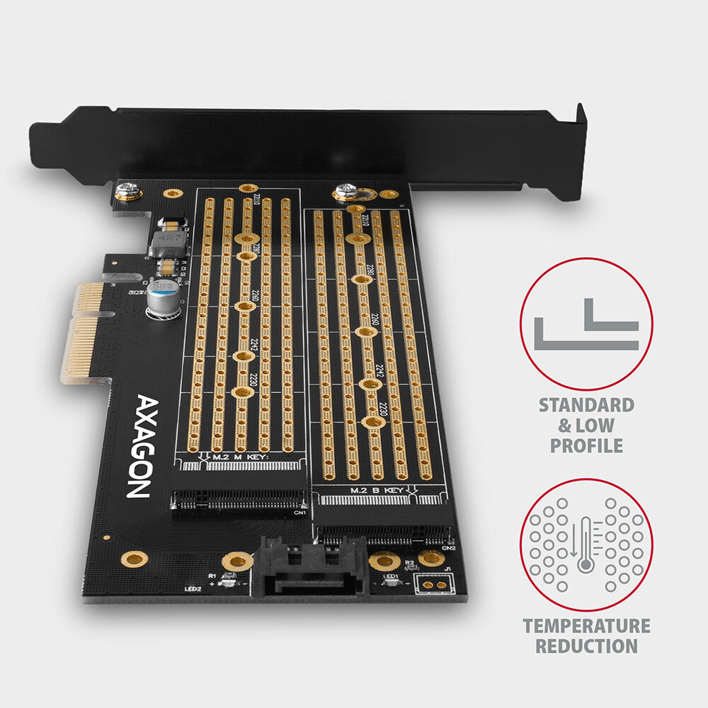 Axagon PCEM2-D interface-kort/adapter Intern M.2, SATA