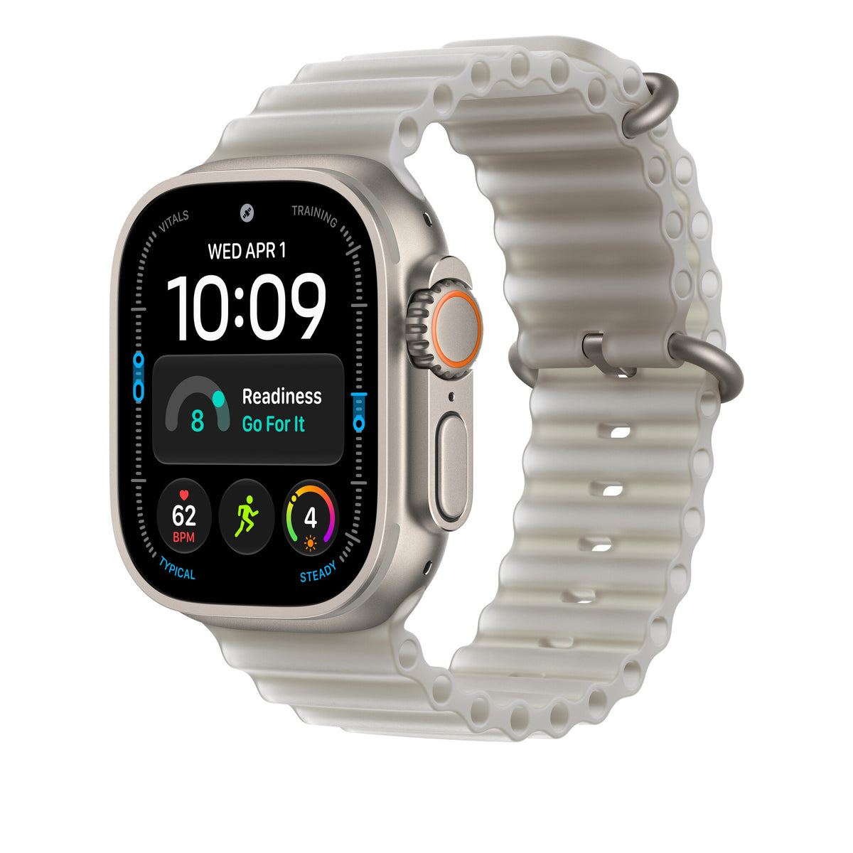 Apple Ocean-rem i halvtransparent grå, 49 mm - i farven sort titanium
