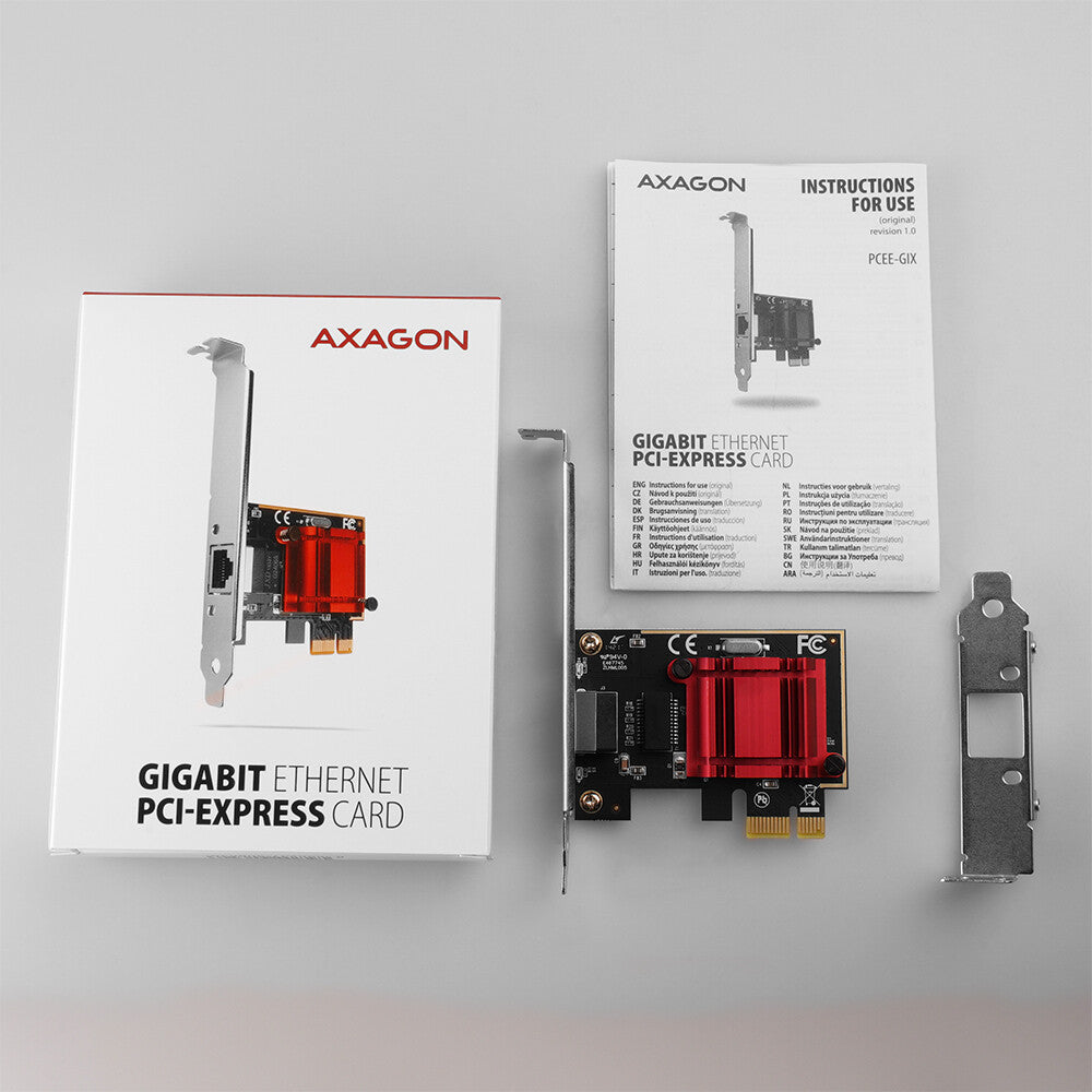 Axagon PCEE-GIX netværkskort Intern Ethernet 1000 Mbit/s