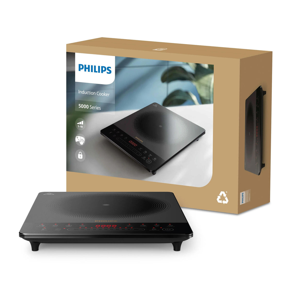 Philips 5000 series HD5850/90 kogeplade Sort, Grå Bordplade 29.5 cm Zone induktionskogeplade 1 zone(s)