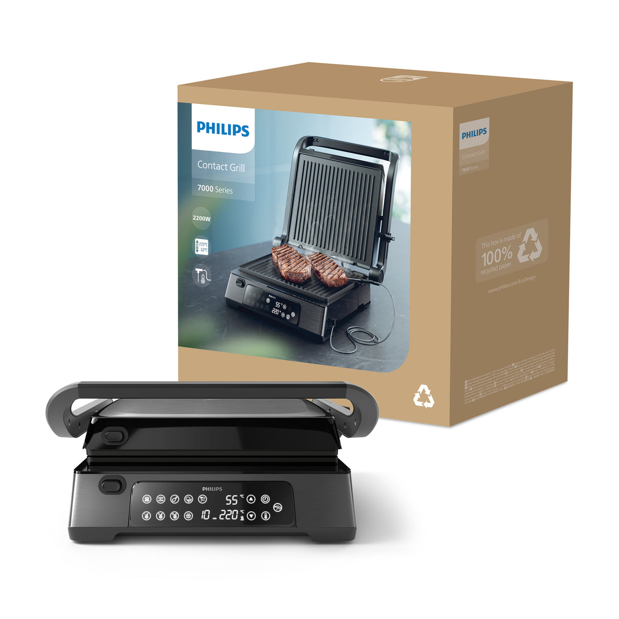 Philips 7000 series HD6307 Grill 2200W Sort