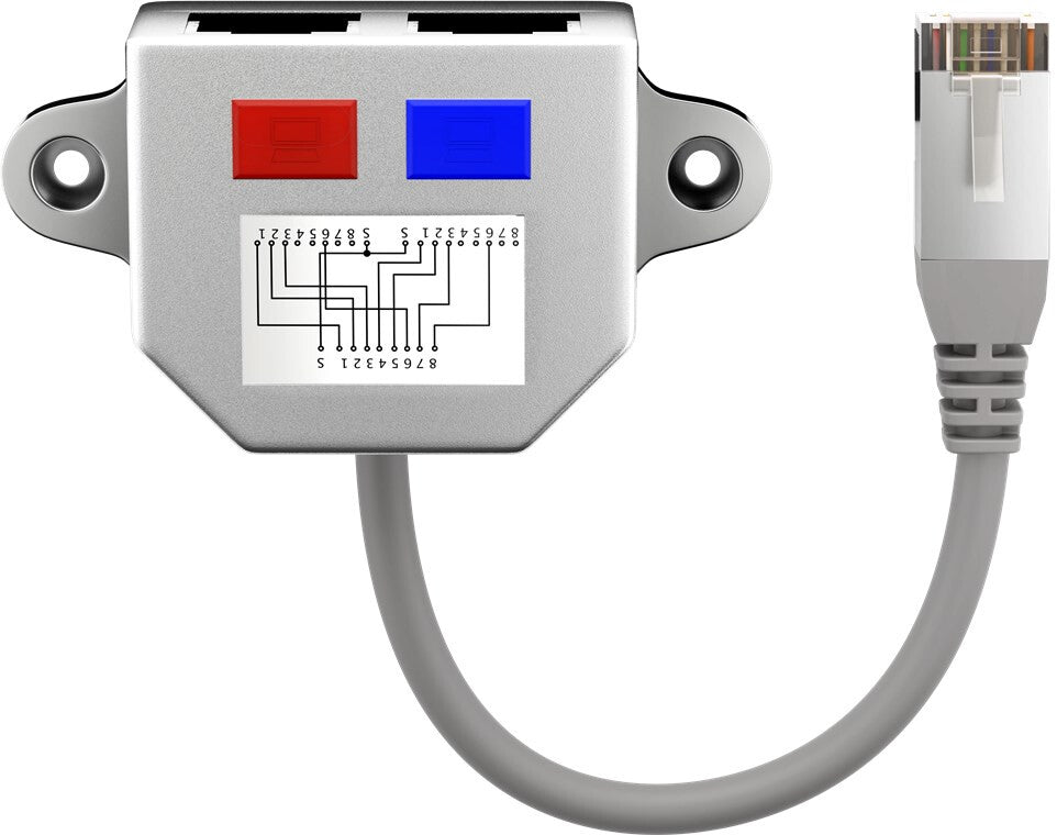 Goobay 68908 kabel kønsskifter RJ-45 2 x RJ-45 Sølv