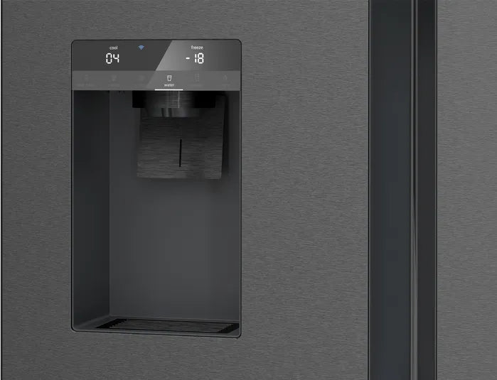 Siemens iQ500 KF96DAXEA side-by-side køle-fryseskab Fritstående 574 L Sort, Rustfrit stål