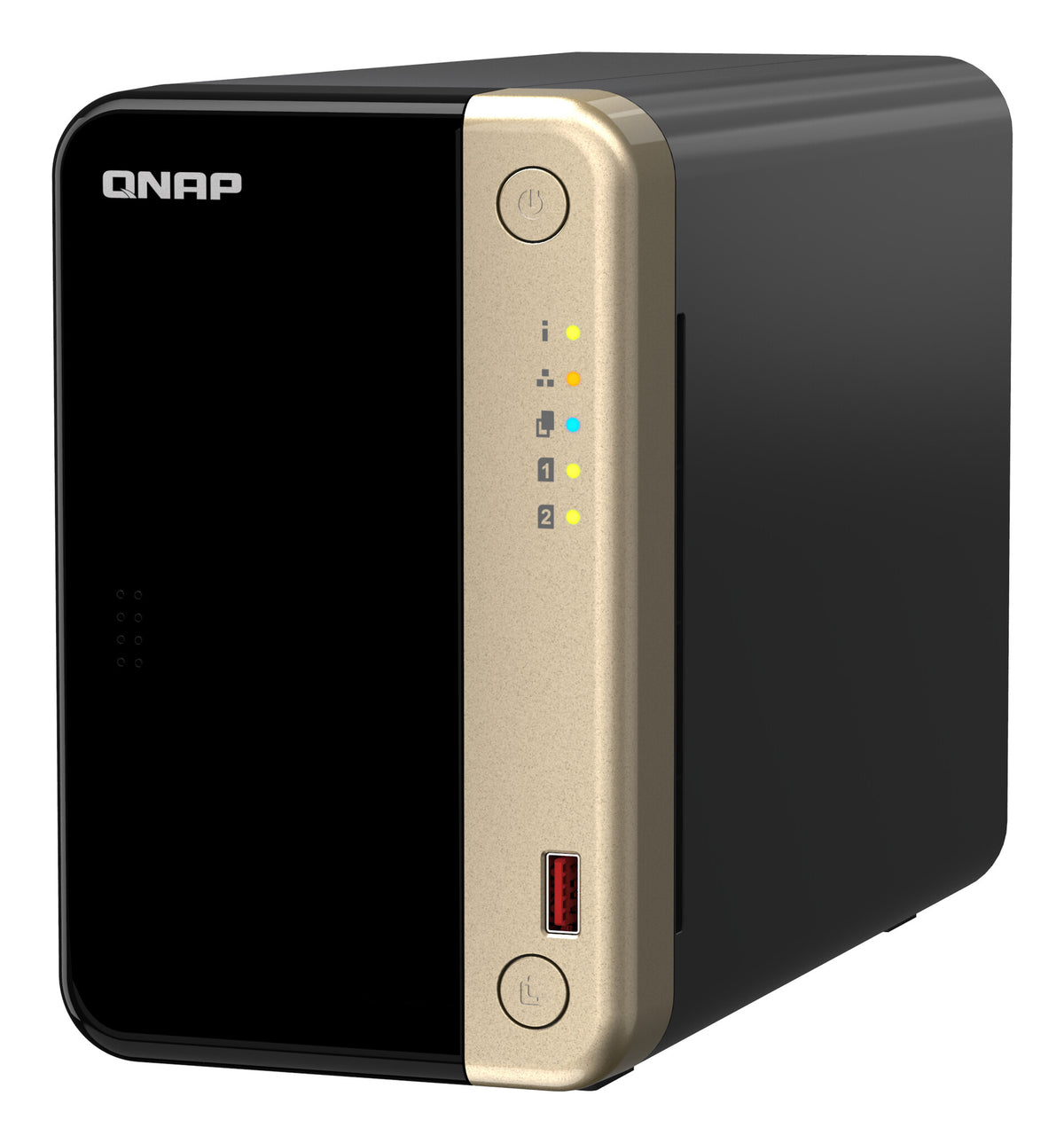 QNAP TS-264 NAS Tower Intel(R) Celeron(R) N5095 8 GB 0 TB QNAP QTS Black, Gold