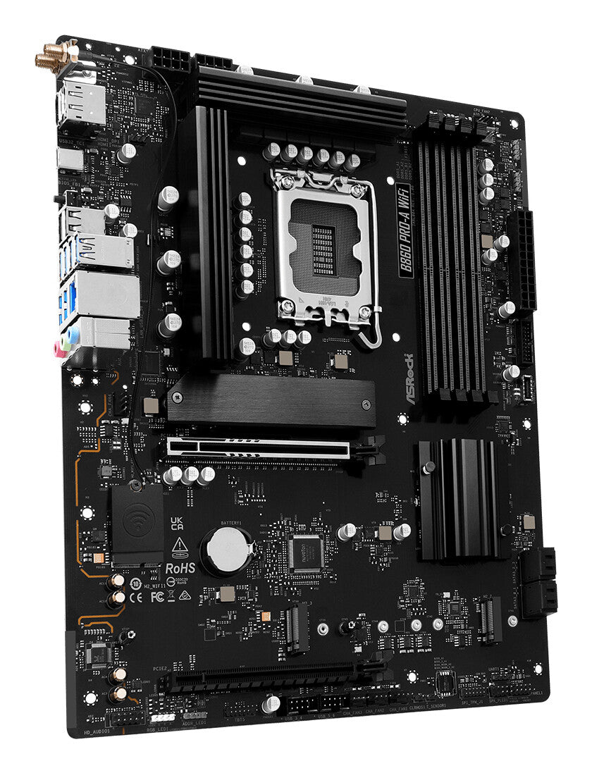 ASRock B860 PRO-A WIFI | Processor family Intel | Processor socket LGA1851 | DDR5 | Supported hard disk drive interfaces SATA