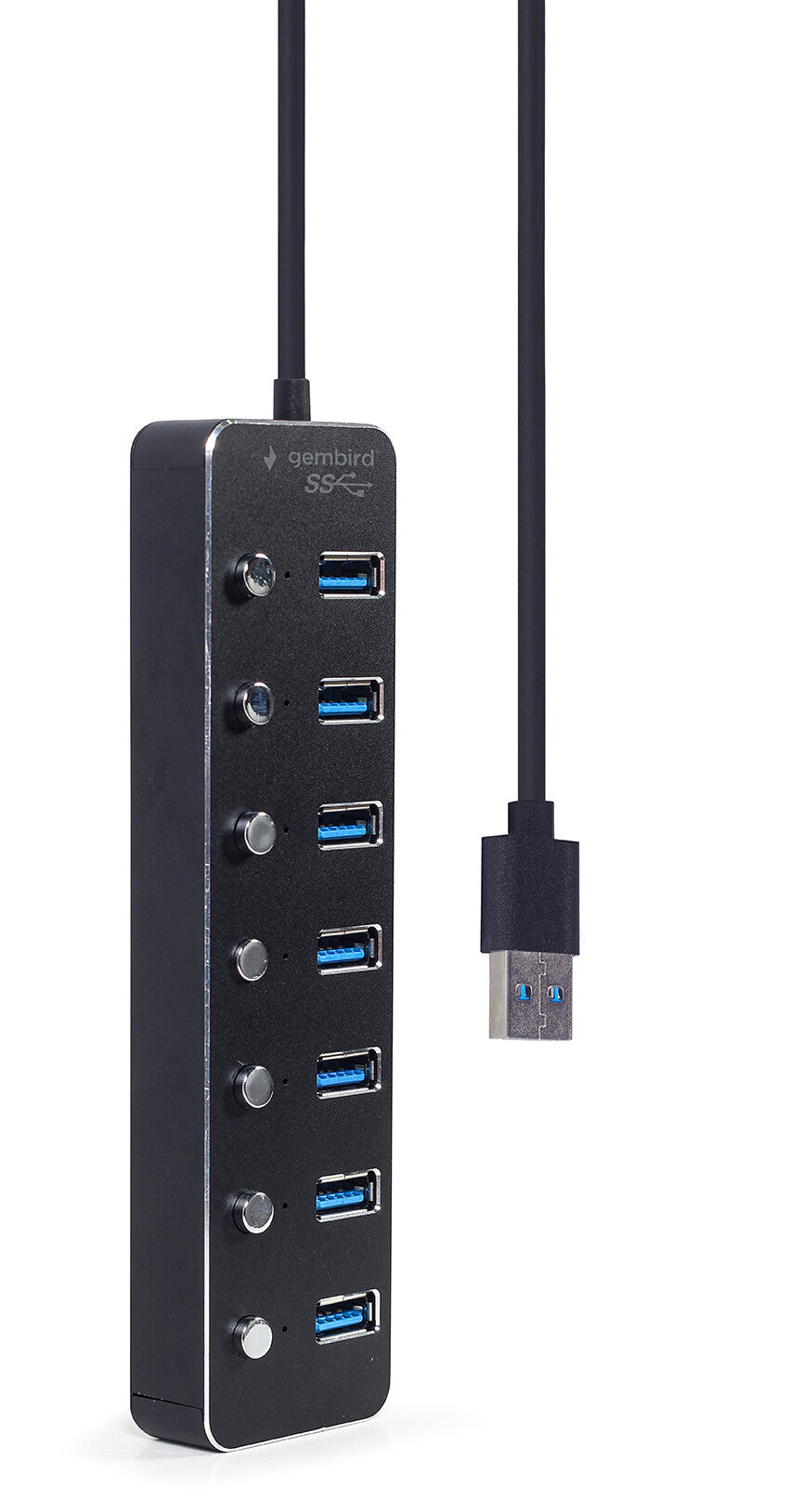 Gembird UHB-U3P7P-01 interface hub USB 3.2 Gen 1 (3.1 Gen 1) Type-A 5000 Mbit/s Sort