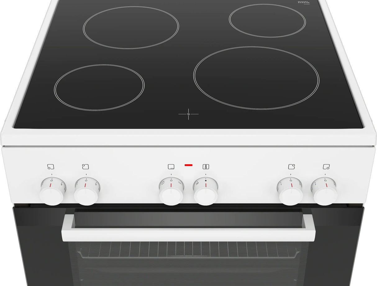 Bosch Serie 2 HKA004020U komfur og ovn Fritstående komfur Elektrisk Keramisk Hvid