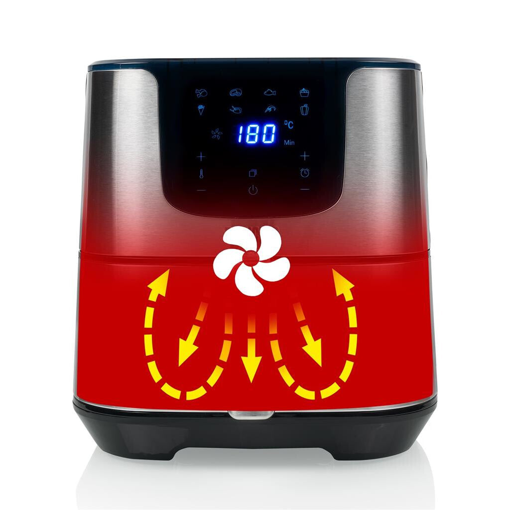 Princess 182060 Enkelt 5,5 L Enkeltstående 1700 W Varmluftsteger Sølv