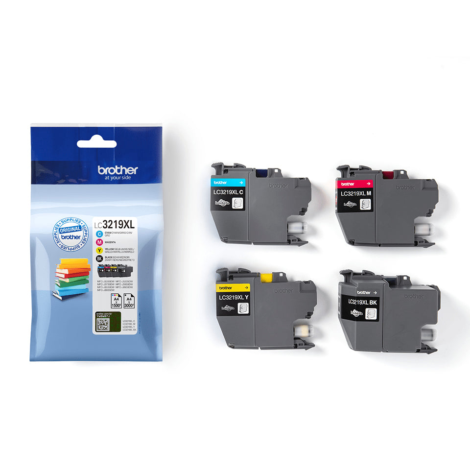 Brother LC 3219XL Value Pack Sort Gul Cyan Magenta 3000 sider