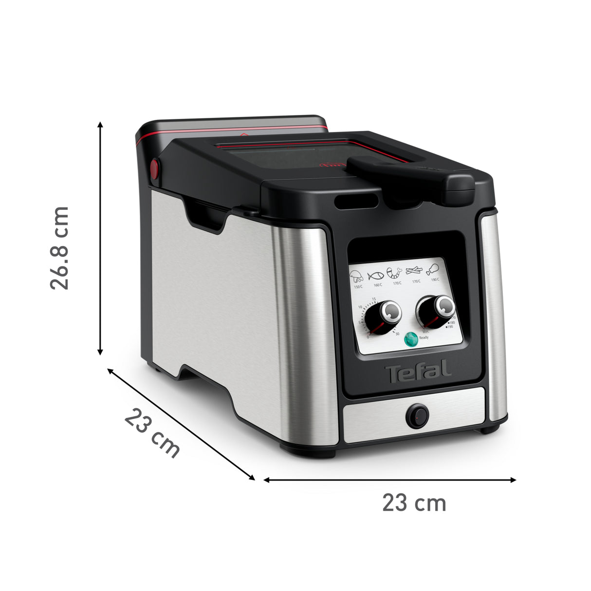 Tefal Clear Duo FR600D Enkelt 0,65 L Enkeltstående 2000 W Frituregryde Sort, Rustfrit stål