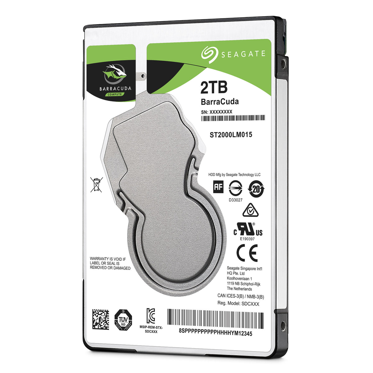 Seagate Barracuda 2.5" harddisk 2 TB 5400 rpm 128 MB 2.5" Serial ATA III